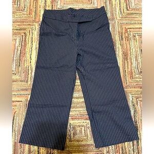 VTG Women’s Talent Black Elastic Waist Black silver striped Capri Pants Size 1XL